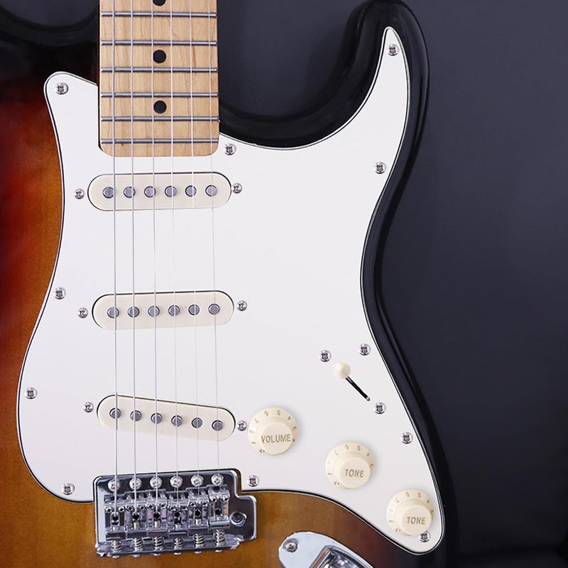 phrilam Store SSS 11 Holes Strat Electric Guitar Pickguard and BackPlate Set for Fender USA/Mexican Made Standard Stratocaster Modern Style Guitar Parts,White 3ply - Image 5